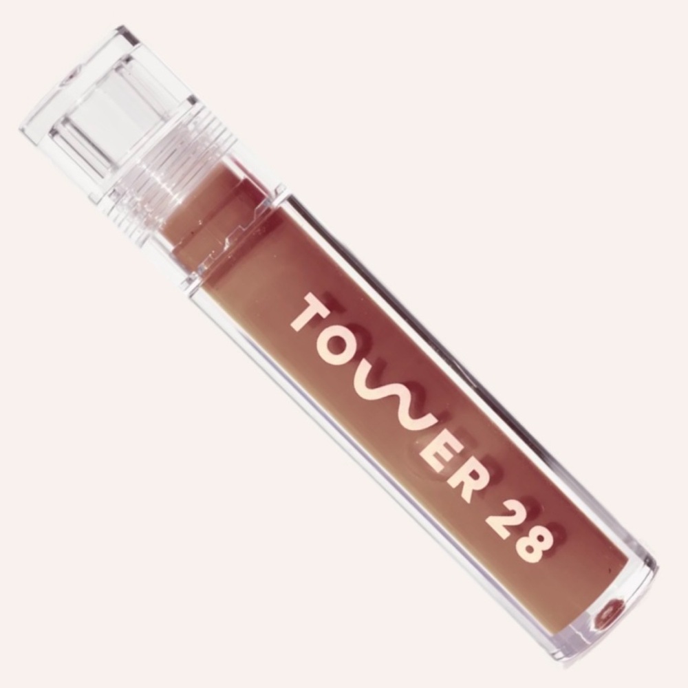 New Tower 28 Shine On Lip Oil Jelly Lip Gloss in Almond